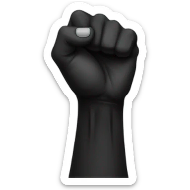 Black raised fist sticker