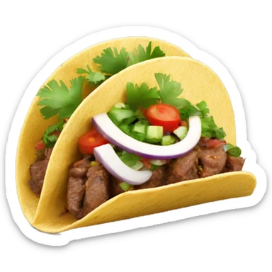 Tacos asada with onion and cilantro  sticker