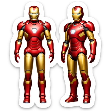 iron man superhero red and gold armor sticker
