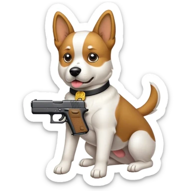 Dog with a Glock sticker