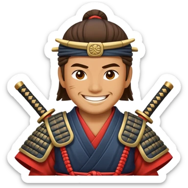 happy samurai warrior smiling sticker