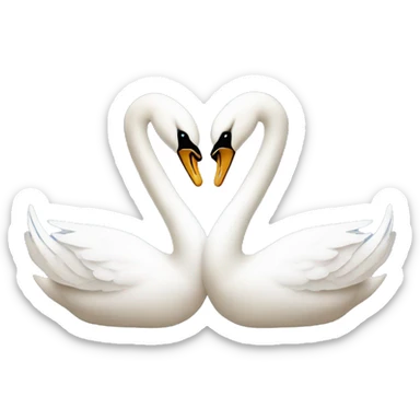 Two swans forming a heart sticker