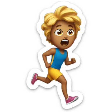 Panicked running sticker