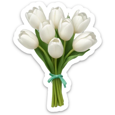 white tulip bouquet  sticker