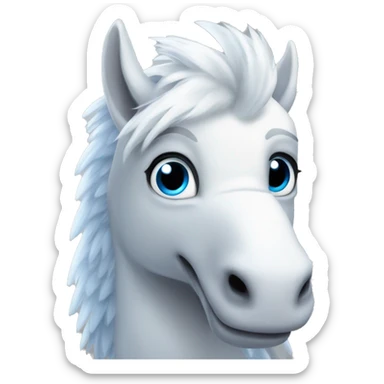 White hippogriff withe blue eyes sticker
