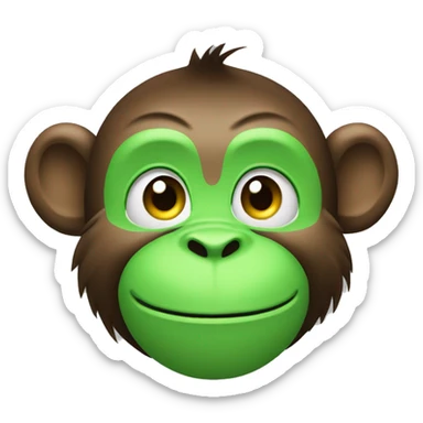 Monkey face line with green buzz color clapping sticker