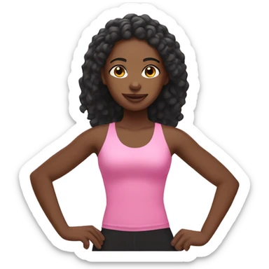 Pink Pilates black girl sticker