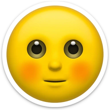 Yellow circle emoji with flushed eyes and neutral mouth in fisheye sticker