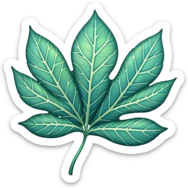 Leaf with holographic veins sticker
