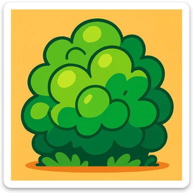 a bush, bright and playful sticker