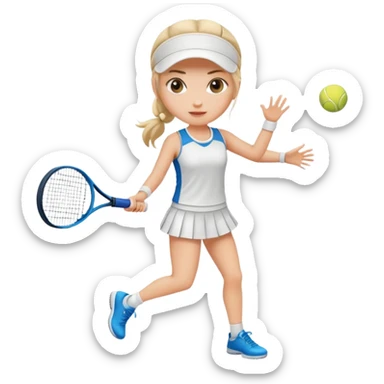 A girl playing tennis  sticker