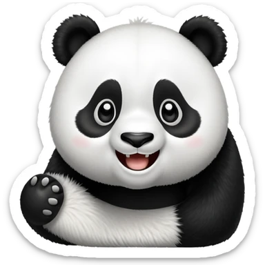 Happy panda that is confident and excited sticker