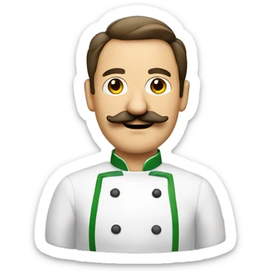 A Italian chef with a moustache sticker