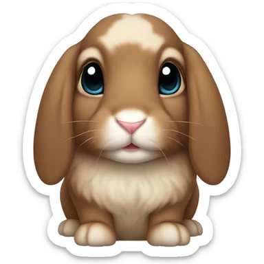 brown lop ear bunny sticker