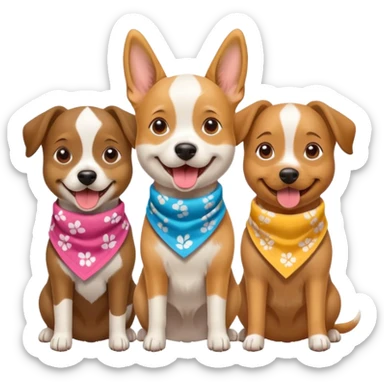 three dogs at the music festival sticker