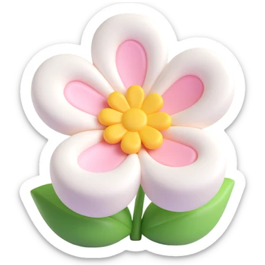 close-up of a flower-shaped marshmallow, showing its pillowy texture, gentle colors sticker