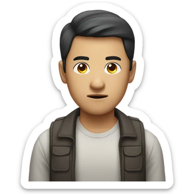 Asian guy squinting sticker