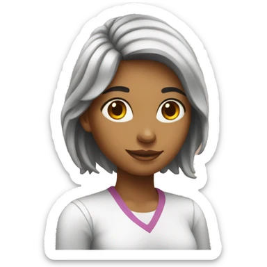 young woman biology sticker