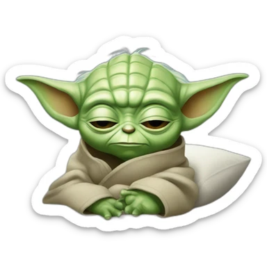 Yoda en train de dormir sticker