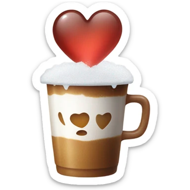 salting a heart over a cup of iced americano sticker