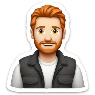 Red headed man driving a dodge dakota sticker