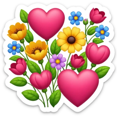 Hearts of Flowers sticker