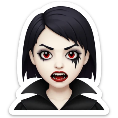 pale skin emo dark hair vampire sticker