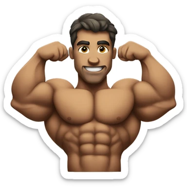 Bodybuilders, flexing muscles sticker