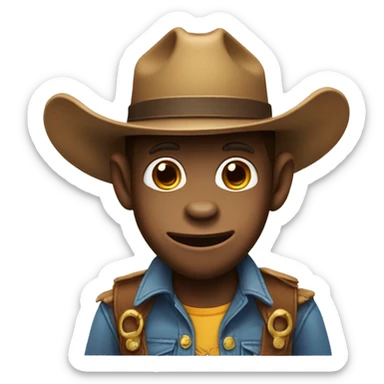 Monkey do a like with cow-boy  sticker