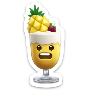 trago chileno que se sirve en vaso largo y ancho. tiene un poco de granadina en la base, vino blanco en el resto del vaso y sorbet de piña en la superficie del vaso. Tiene un sorbete (bombilla) de color blanco, en el vaso para poder tomarlo sticker