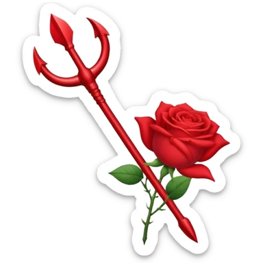 trident entouré de roses (fleurs) sticker