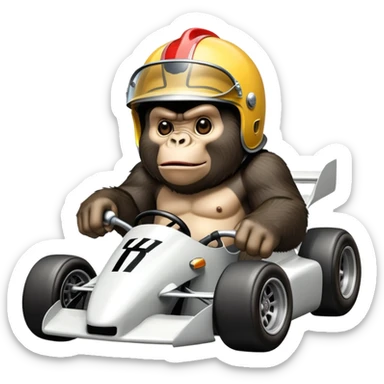 king kong gorilla racetrack a honda car with helmet sticker