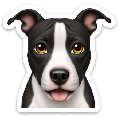 staffordshire bull terrier black jump up scared sticker