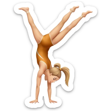 White girl gymnast doing a handstand sticker