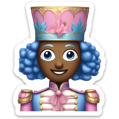 Pink and blue nutcracker sticker