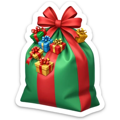 Christmas gift sack opened sticker