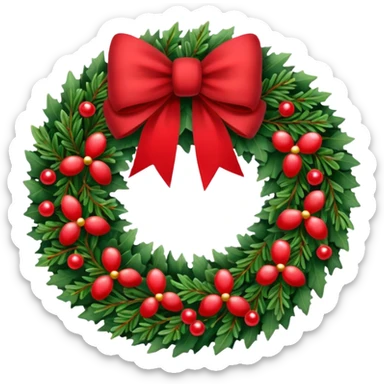 Christmas wreath sticker
