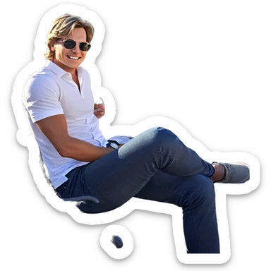 smiling boys in sunny setting sticker