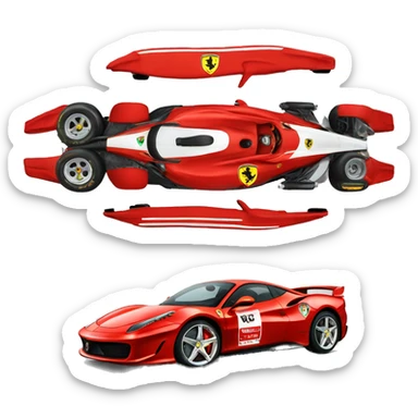 V8 car Ferrari sticker
