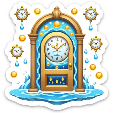 surreal heaven with melting clocks, floating doors, and celestial rivers sticker