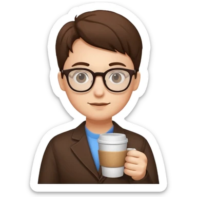 coffe and glassesü sticker