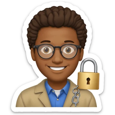 Un homme noir avec de lunettes et des locks sticker