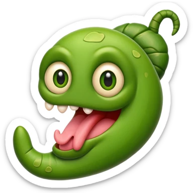 Worm with winking eye and tongue  sticker