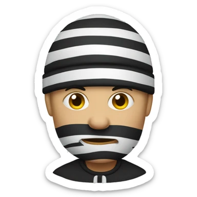 Robber emoji with striped clothing sticker