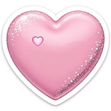 Baby pink heart with sparkles that are chrome  sticker