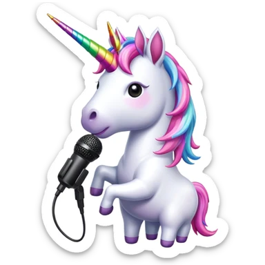 unicorn with microphone sticker