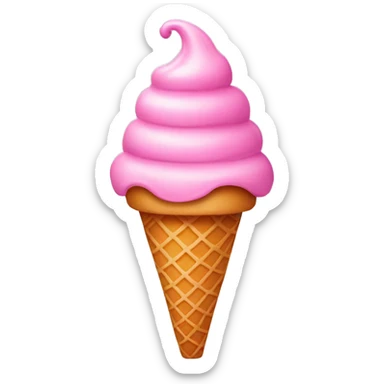 Pink ice cream cone sticker