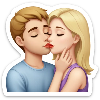 Girl kissing her boyfriend sticker