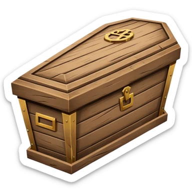 wooden coffin emoji, no text sticker