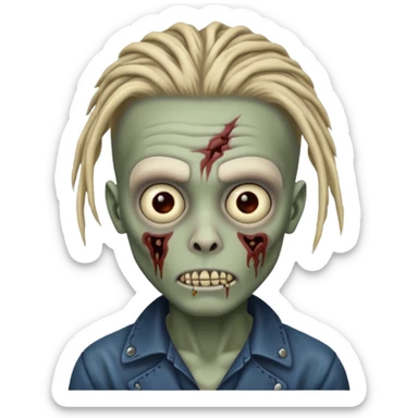 Zombie boy with dreadlocks  sticker